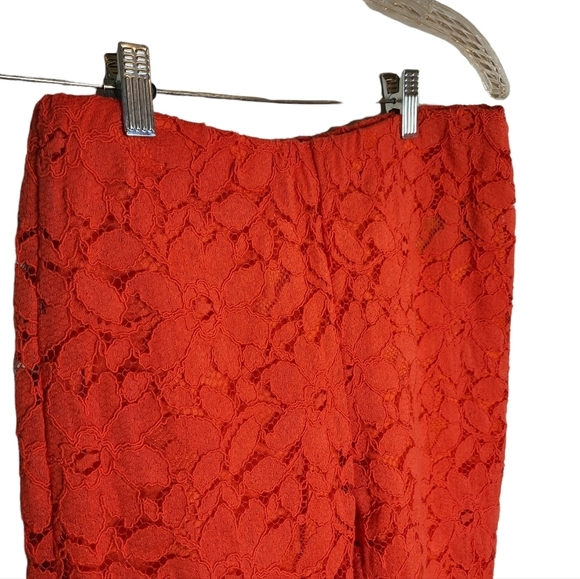 NWOT FREE PEOPLE WILD LACES PULL ON CROP FLARE PANTS IN AUDACIOUS RED - Picture 4 of 16